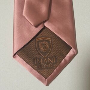 Imani Uomo Mens Silk‎ Touch Microfiber Satin Necktie Dusty Rose Pink Formal Tie